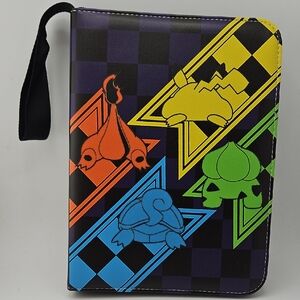 Trading Card Binder with Colorful Pokemon  Characters Zip Closure 50 Sleeve NEW